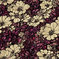 Fotobehang Beautiful vector seamless floral pattern with watercolor hand drawn gentle summer flowers. Stock illustration. Natural artwork. © kuu