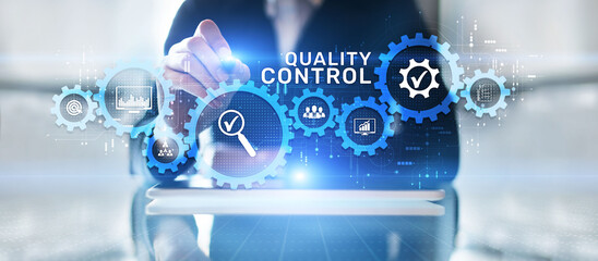 Quality control assurance standards certification business technology concept.