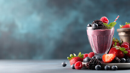 Healthy blueberry fruit smoothies.Generative Ai.