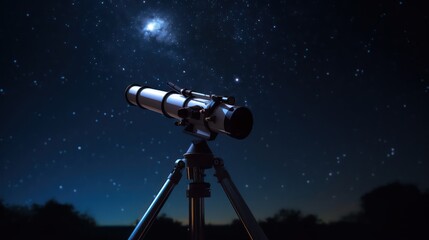 Telescope watching the sky and falling star.3d rendering