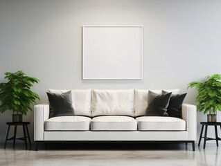 Frame Mock up In Farmhouse Living Room, Mockups Design 3D, High-quality Mockups, Generative Ai