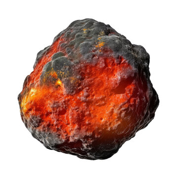 lava rock isolated on transparent background cutout