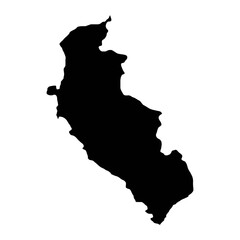Ica map, region in Peru. Vector Illustration.