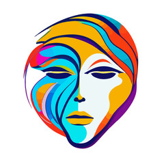 Ethereal Essence: Abstract Woman's Face - A Graphic Illustration of Beauty and Graceful Portrayal