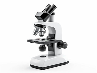 Laboratory Microscope on white background.Generative Ai.