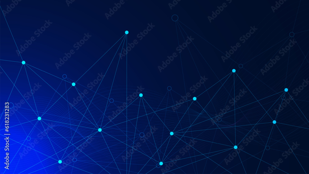 Poster abstract connecting lines and dots for global network connection, social networking, digital communi