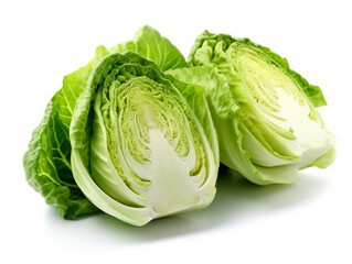 Chinese cabbage vegetables  isolated on white background .Generative Ai.