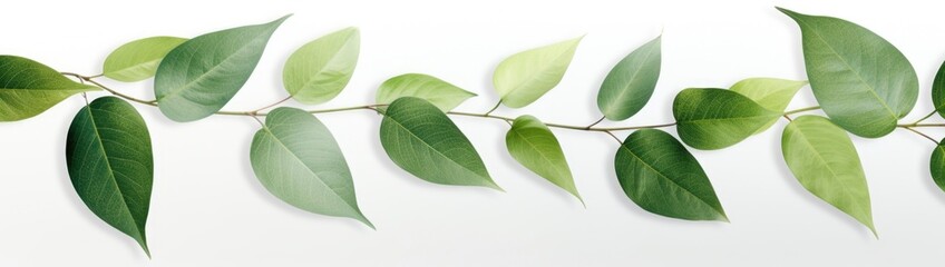 Fototapeta premium Majestic Tree Leaves: Vibrant Foliage of a Large Tree on a White Background (Generative Ai)