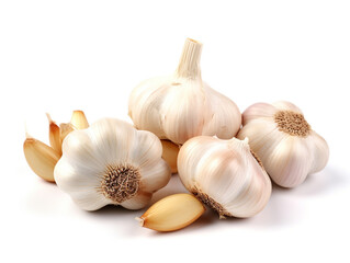 Garlic isolated on white background .Generative Ai.
