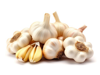 Garlic isolated on white background .Generative Ai.