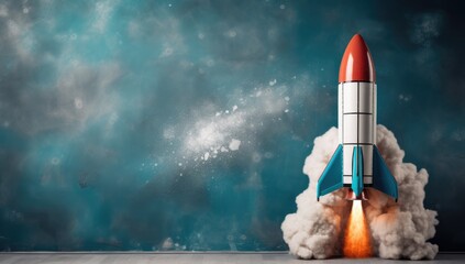 Cosmic Exploration: Captivating Rocket Launch on a Blackboard (Generative Ai)