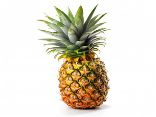Fototapeta premium Pineapple fruit isolated on white background.Generative Ai.