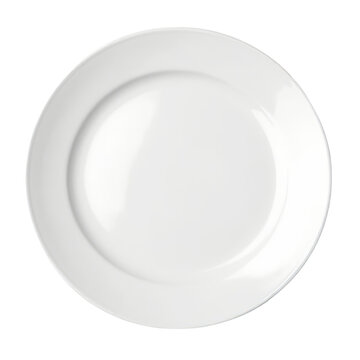 white plate isolated on transparent background cutout