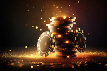 Fototapeta na wymiar casino tokens or casino chips background