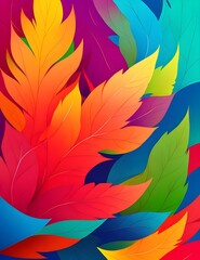 Colorful Leaves background, vector, illustration 