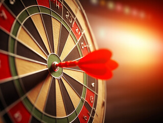 Dart the target with arrows on the dart board.Generative Ai.