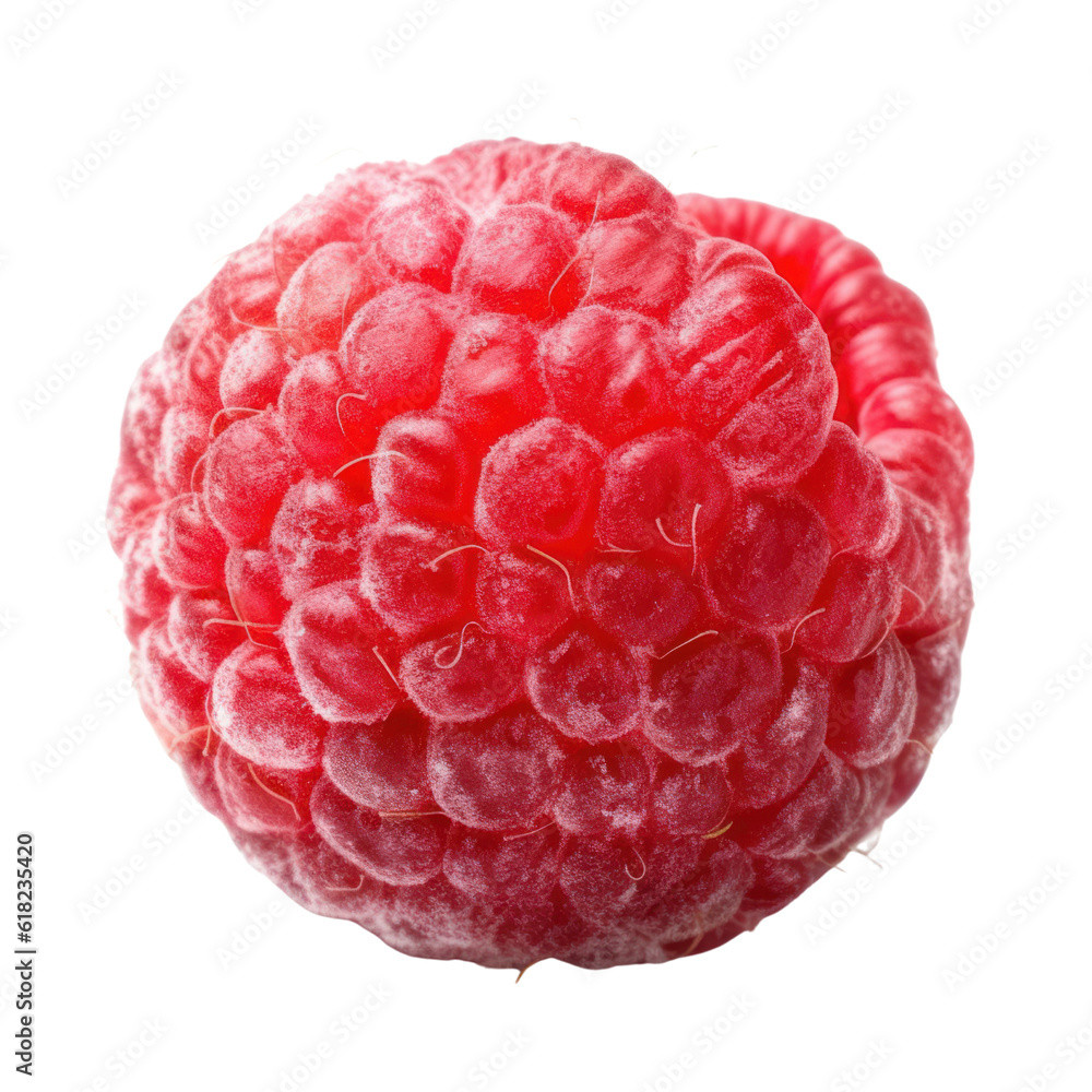 Poster raspberry isolated on transparent background cutout