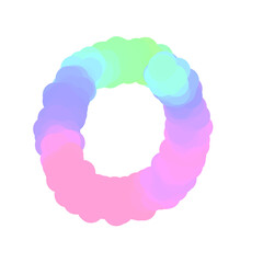 O Alphabet cloudy rainbow pastel colours	
