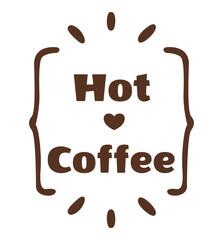 Coffee cups lettering. Phrase about Coffee to go. Typography quote design. Calligraphy style Hot drinks shop promotion