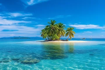 Foto op Plexiglas Beautiful paradise tropical island with blue sky landscape.Generative Ai. © Inlovehem
