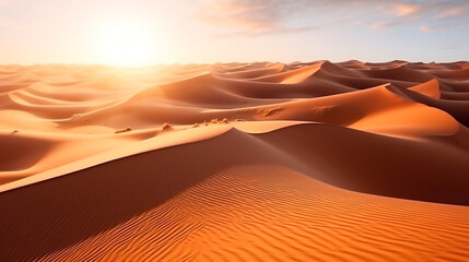 Fototapeta na wymiar Beautiful Sand dunes in the Sahara Desert .Generative Ai.