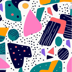 abstract handmade colorful objects desing illustration surface pattern