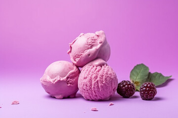  ice cream on color background.Generative Ai.