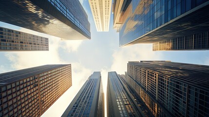 Skyscraper with a sky view, generated by AI