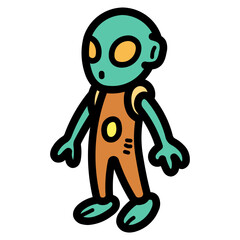 alien filled outline icon style