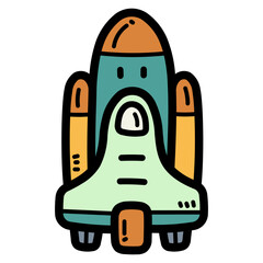 rocket filled outline icon style