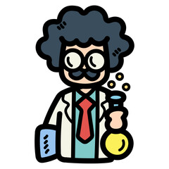 scientist filled outline icon style