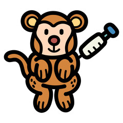 monkey filled outline icon style