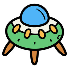 ufo filled outline icon style