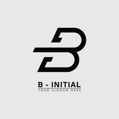 vector elegant initial letter B logo icon.