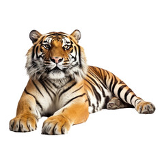 Fototapeta na wymiar tiger isolated on transparent background cutout