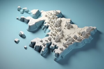 flat design of 3d map with topography area