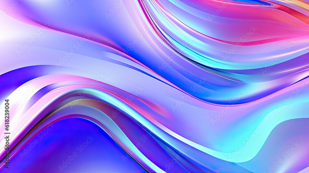 Poster chrome holographic abstract design background, fluid and modern illustration created by generative a