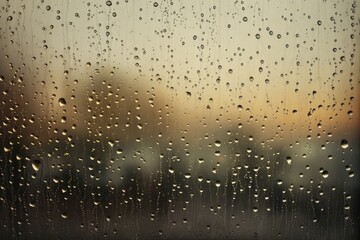 Naklejka na ściany i meble Raindrops on Glass Window