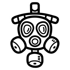 gas mask line icon style