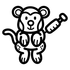 monkey line icon style