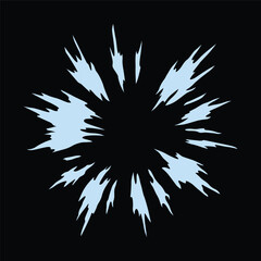 Explosion spark. Cartoon burst effect of vector comic boom and bang. Bomb blasts or explosive power energy flash on black, war game attacks animation