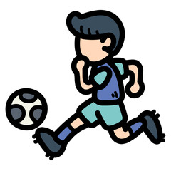 soccer player filled outline icon style