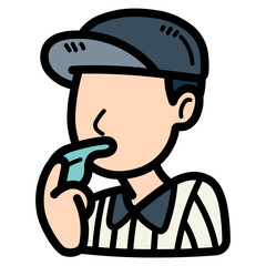 whistle filled outline icon style