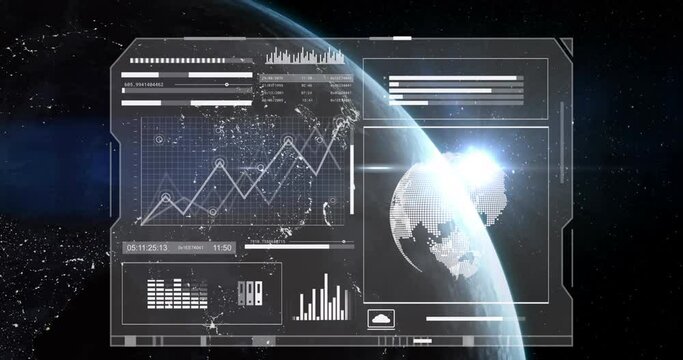 Animation of data processing over globe