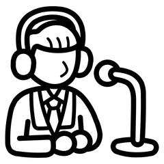 commentator line icon style