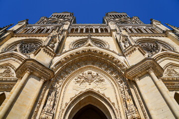 Facade of the Orléans Cathedral of Sainte Croix (