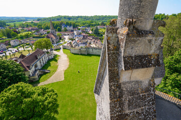 Park of the Castle of Septmonts in Aisne, Picardie, France - Built in the 14th century, this...