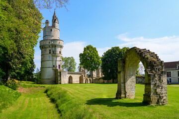 Dungeon of Septmonts in Aisne, Picardie, France - Built in the 14th century, this medieval tower...