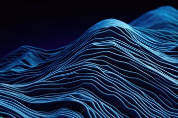 photo of an horizontal artificial blue topography