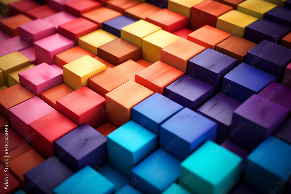 Poster colored blocks, background for grid-based layouts. generative ai content